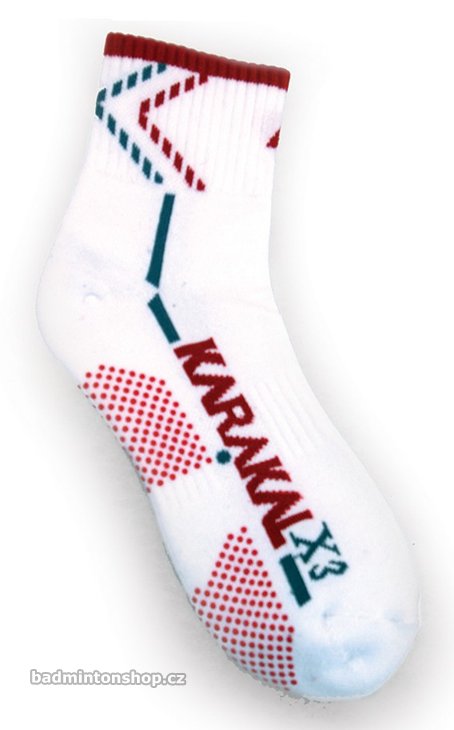 sportovní ponožky KARAKAL X3 ANKLE SOCK  WHITE/RED (1 pár)