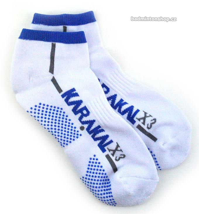 sportovní ponožky KARAKAL X3 TRAINER SOCK WHITE/BLUE (1 pár)