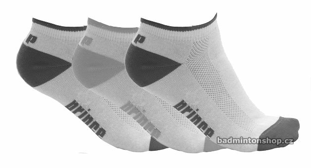 sportovní ponožky PRINCE PRO TOUR WHITE/GRAY/BLACK (3 páry)